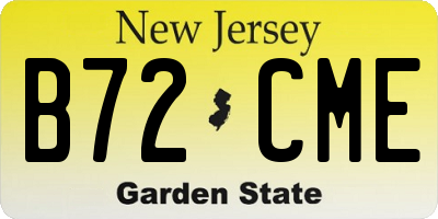NJ license plate B72CME