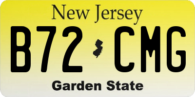 NJ license plate B72CMG