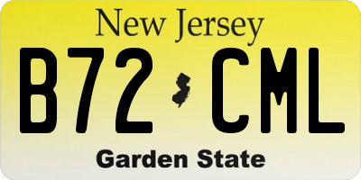 NJ license plate B72CML