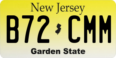 NJ license plate B72CMM