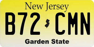 NJ license plate B72CMN