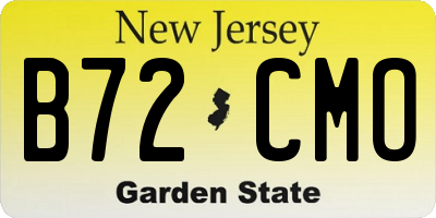 NJ license plate B72CMO