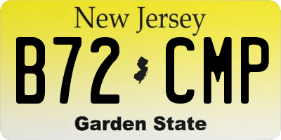 NJ license plate B72CMP
