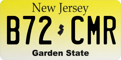 NJ license plate B72CMR