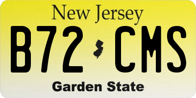 NJ license plate B72CMS