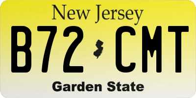 NJ license plate B72CMT