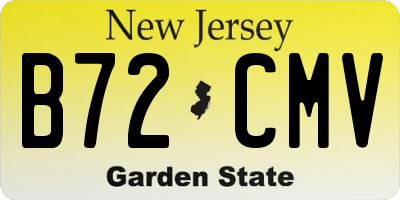 NJ license plate B72CMV