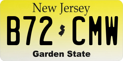 NJ license plate B72CMW