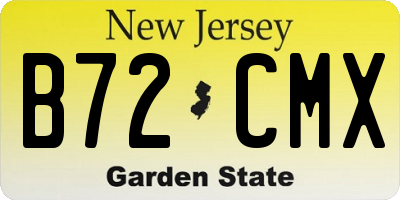 NJ license plate B72CMX
