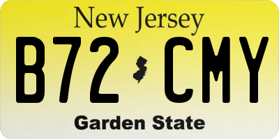 NJ license plate B72CMY