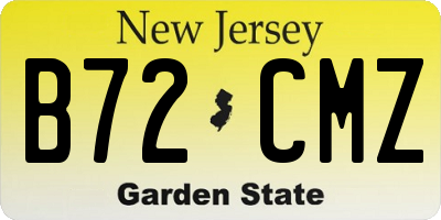 NJ license plate B72CMZ