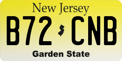 NJ license plate B72CNB