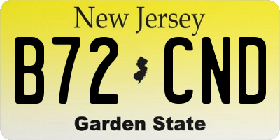 NJ license plate B72CND