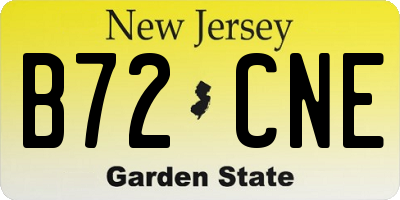 NJ license plate B72CNE