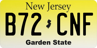 NJ license plate B72CNF