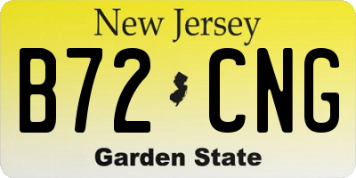 NJ license plate B72CNG