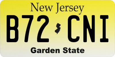 NJ license plate B72CNI