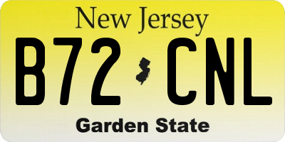 NJ license plate B72CNL