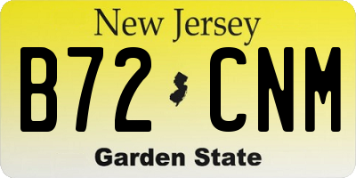 NJ license plate B72CNM