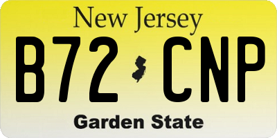 NJ license plate B72CNP