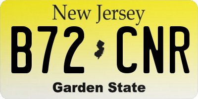 NJ license plate B72CNR