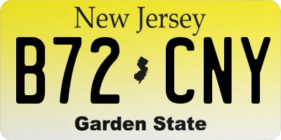 NJ license plate B72CNY