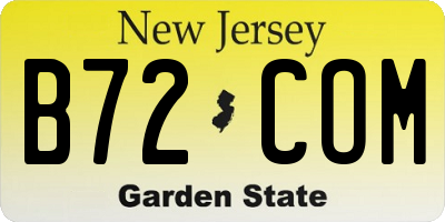 NJ license plate B72COM