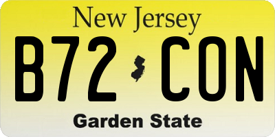 NJ license plate B72CON