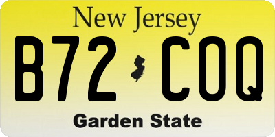 NJ license plate B72COQ
