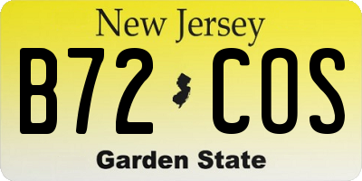 NJ license plate B72COS