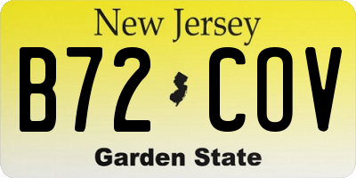 NJ license plate B72COV