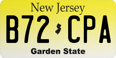 NJ license plate B72CPA