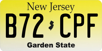 NJ license plate B72CPF
