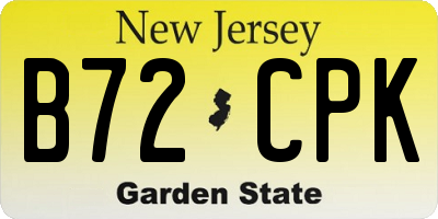 NJ license plate B72CPK