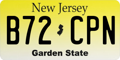 NJ license plate B72CPN