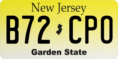 NJ license plate B72CPO