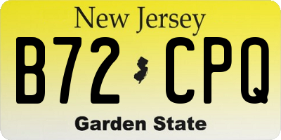 NJ license plate B72CPQ