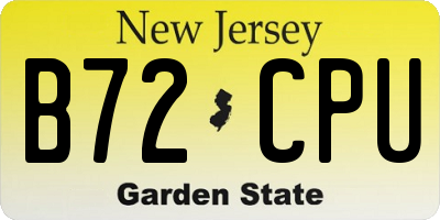 NJ license plate B72CPU