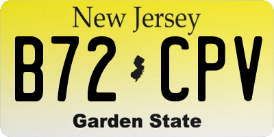 NJ license plate B72CPV