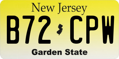 NJ license plate B72CPW
