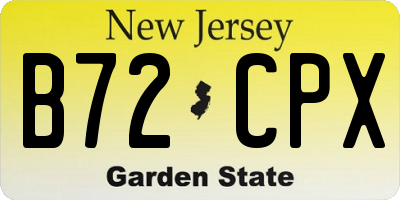 NJ license plate B72CPX