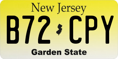 NJ license plate B72CPY