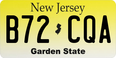 NJ license plate B72CQA