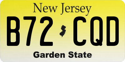 NJ license plate B72CQD