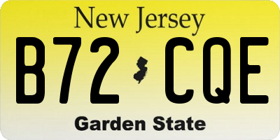 NJ license plate B72CQE