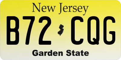 NJ license plate B72CQG