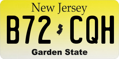 NJ license plate B72CQH
