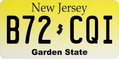NJ license plate B72CQI