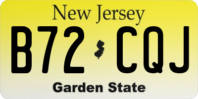 NJ license plate B72CQJ
