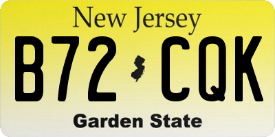NJ license plate B72CQK